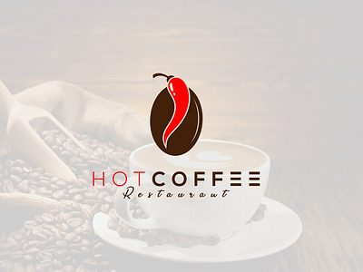 Hot Coffee Restaurant Logo Design Branding