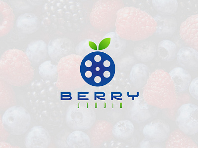 Berry Studio Logo Design Branding artist band berry blue brand branding business design film fruit fun icon logo minimal movie music reel startup studio symbol