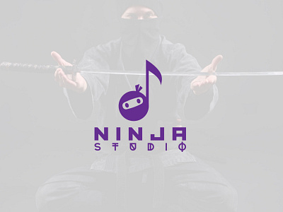 Ninja Studio Logo Design Branding band brand branding business design film icon legend logo minimal mobile app movie music ninja note song startup studio symbol warrior