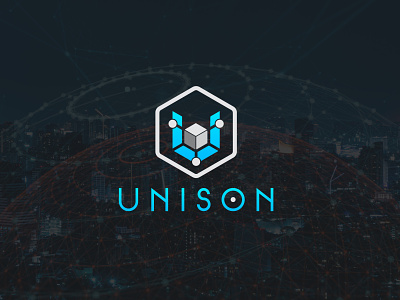 UNISON Logo Design Branding blockchain brand branding business company crypto defi design digital hexagon icon logo minimal network startup symbol tech technology u letter u logo