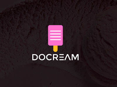 DOCREAM Logo Design Branding brand branding business cream design document fruit hotel ice icecream icon logo metaverse minimal nft art restaurant shop startup store symbol