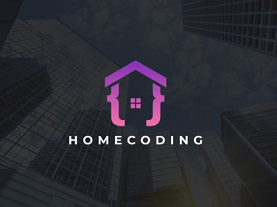 HomeCoding Logo Design Branding apartment app brand branding business coding company design flat home house icon logo minimal mobile app programming property realestate startup symbol