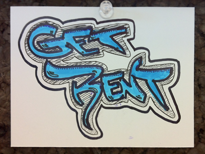 Get Bent angry graffiti sketch typography