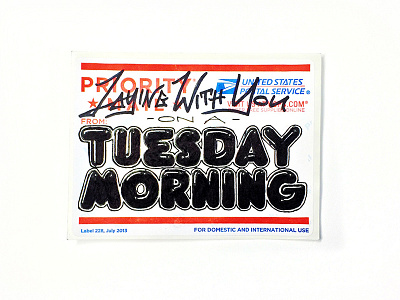 Tuesday Morning lyrics pen sharpie sketch slap sticker type typography