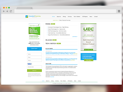 Canadian Financing Bulletin clean design flat icons logo minimal raleway ui ux web webdesign website