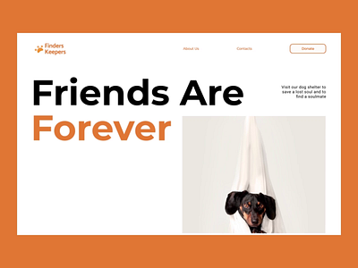 Finders Keepers landing page dog dog website grid grid design lending page pets petswebsite typography uiux uiuxdesign