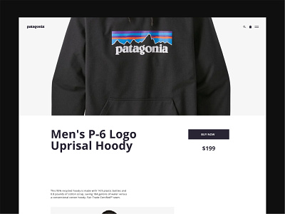 Product card design minimalistic patagonia typogaphy uiux uiuxdesign webdesign