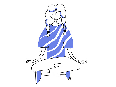 Daily meditation character design flat illustration meditation mindfulness uiux