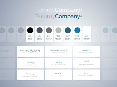 Branding Toolkit | DummyCompany+ brand identity branding colour palette logo management material design operations product design saas design scheme style guide theme toolkit