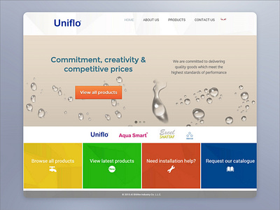 Uniflo Bathroom Solutions (Nov '14) | Web Design | GPHX Designs arabic dubai product catalog product catalogue rtl translate web design website website design