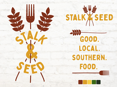 stalk & seed | logo branding design food graphic design illustration kitchen logo restaurant restaurant branding restaurant logo southern texture vector