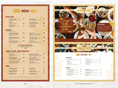 stalk & seed | menu and website