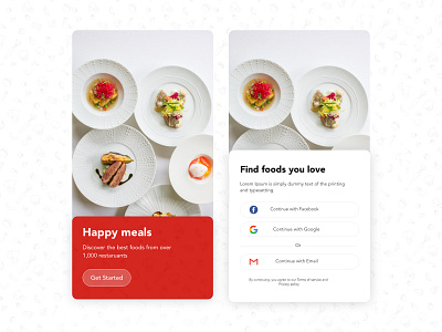 Food App - Sign up graphicdesign ui ux design ui design uxdesign visual design