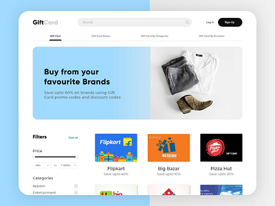 Gift Card - Landing page