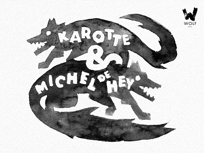 Wolf Atelier club night illustration blackandwhite design illustration negativespace watercolor