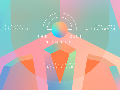 The Sunset Club gradients illustration logo socialmedia vector