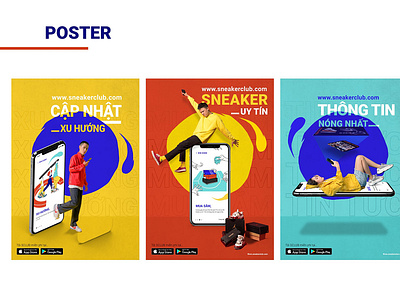 Poster - Sneaker Club App app colorful design flat illustration ui ux