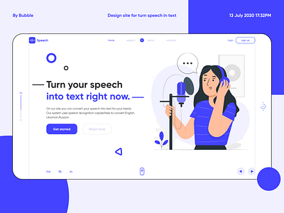 Website design for turning speech into text