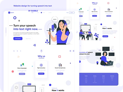 Website design for turning speech into text abstract awesome awesome design blue bubble design designs dribbble figma into speech speechbubble texture ui