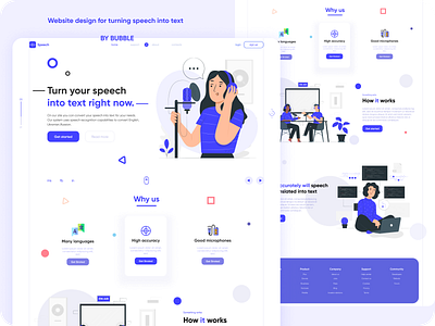 Website design for turning speech into text abstract awesome awesome design blue bubble design designs dribbble figma into speech speechbubble texture ui