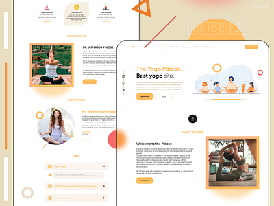 Yoga teacher site design. abstract awesome awesome design bubble design dribbble figma fiverr new year newdesign oroder teacher ui ux yellow yoga