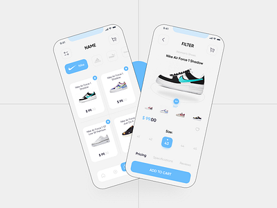 Design of a mobile application for a store with shoes