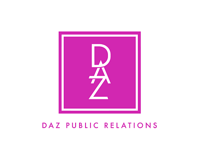 DAZ Public Relations design logo pink pr public relations