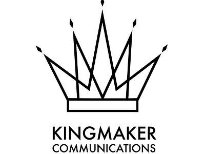 Kingmaker Communications black and white communications crown design logo royal