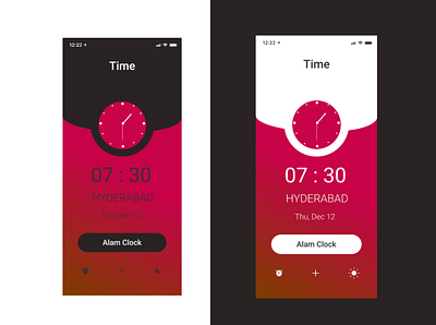 Clock App UI Design app design application clock app design illustration mobile app design music app shopify store shopping app ui vector watch
