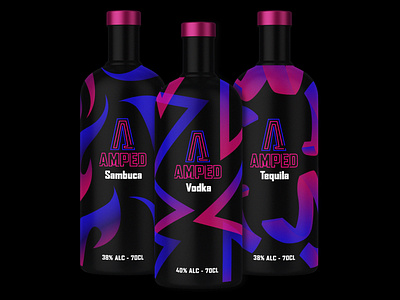 Spirits UV reactive bottle packaging design