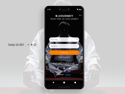 BJJOURNEY SIGN UP / DAILY UI 001 app bjj daily ui 001 daily ui challenge daily100 dailyui design jiujitsu journey ui userinterface userinterfacedesign ux