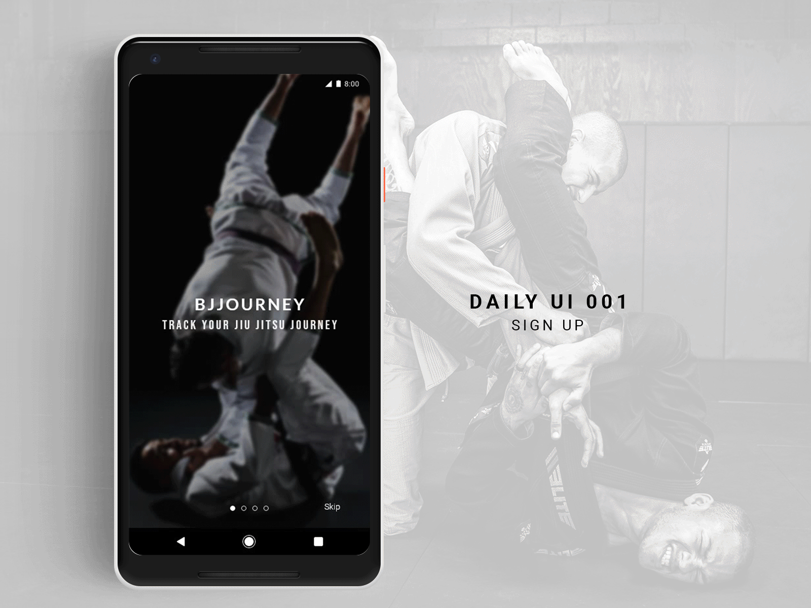 BJJOURNEY // SIGN UP DAILY UI 001 adobe photoshop adobexd animated app bjj daily ui 001 daily ui challenge daily100 design icon jiujitsu journey photoshop prototype prototype animation signup ui ux