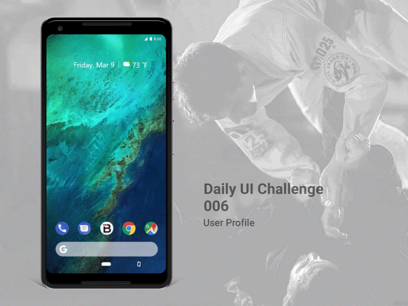 DAILY UI 006 / User Profile adobe photoshop adobexd animated app bjj daily ui daily ui challenge dailyui dailyui 006 design jiujitsu prototype ui user experience userinterface userprofile ux