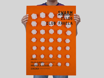 Swarm Poster favela lowpoly münster paper party poster render techno