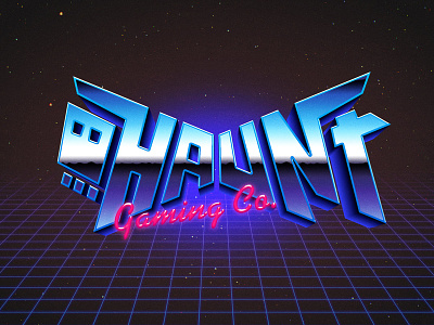 Haunt Gaming Co. logo retro synthwave