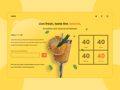 First shot countdowntimer design fruit juice fruits ui ux