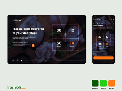 Freshloft foods coming soon page. branding logo ui