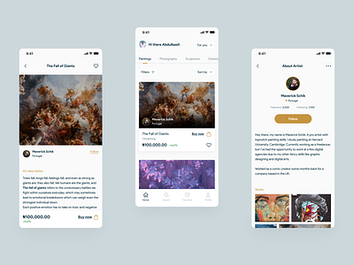 Art purchase app app branding design illustration typography ui ux