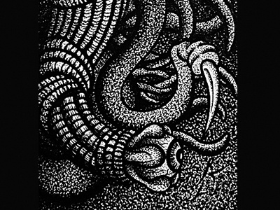 Tentacles & Eyeballs series card 8 aceo and atc black card concept creature eyeballs ink leija like monster pen pointillism sketch squid stipple tentacles white ×