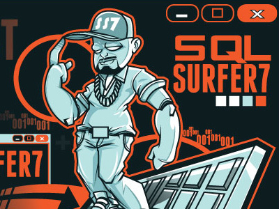 SQL Surfer7 design graphic illustration screen print vector