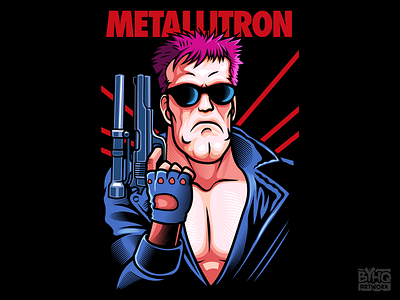 Major Metallitron adobe illustrator artwork design dragon ball drawing illustration t shirt tee design terminator vector wacom