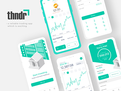 Thndr | Start Investing app design illustration product design sketch ui ux xd