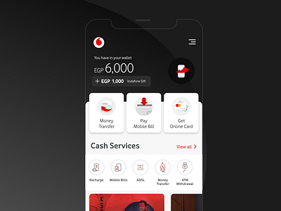 Vodafone Cash | Pay with a Click app cash money product design services transfer uidesign ux vodafone wallet