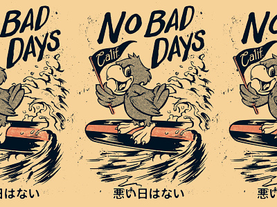 NO BAD DAYS apparel character hand drawn illustration lifestyle surf tee shirts