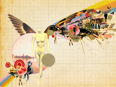 New Angel collage illustration klee ohh deer photoshop