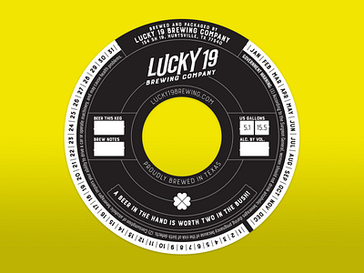 Lucky 19 Keg Collar beer branding graphic design logo packaging