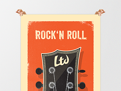 Rock N Roll Poster danitraces esp guitar ltd music musicposter poster posterdesign rock rocknroll