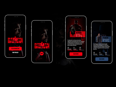 THE BATMAN APP UI adobexd design app flutter ui ui ux ui design uidesign uidesigner uiux ux uxdesign