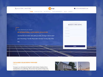 Srinergy - Landing Page branding button design concept flat landingpage minimal simplicity solar energy solar system ui ux uidesign ux ui uxui website design