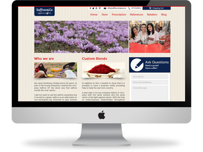 Saffron Company Website Design Template